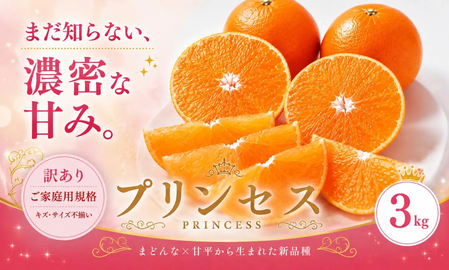 ＜訳あり 愛媛県産プリンセス 合計約3kg＞『2027年2月下旬～3月下旬迄に順次出荷予定』 幻の柑橘 希少種 甘い あまい 果汁 果物 くだもの フルーツ みかん オレンジ 柑橘 人気柑橘 特産品 株式会社OSN 愛媛県 西予市 【常温】OOS0030