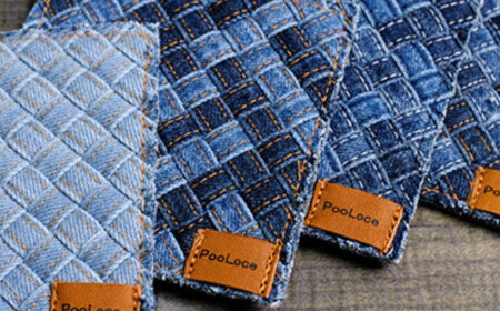 コースター デニム加工職人の手仕事から生まれた『デニムループ スクエアコースター』 (オリジナル)  [BADK013]