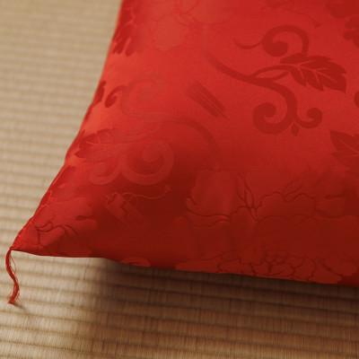 ふるさと納税 富士吉田市 祝寿座布団 朱赤色(還暦のお祝い) 59×63cm 唐草文様 日本製 敬老・長寿のプレゼントに |  | 01