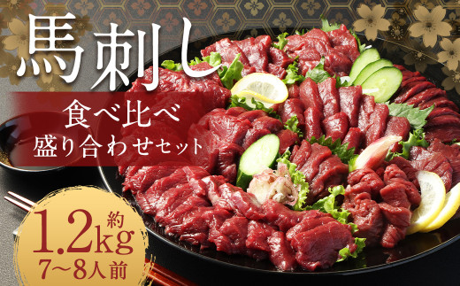 【フジチク ふじ馬刺し】馬刺し食べ比べ盛り合わせ（7～8人前） 上赤身400g ロース400g ヒレ400g 熊本県 馬肉 小分け 冷凍 馬刺し 馬刺