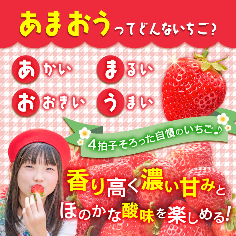 増永農園　福岡県産あまおう　270g×4パック _ 270g 4パック 高級特産品 あまおう 福岡県産 朝採れ 新鮮 こだわり いちご とれたて ブランドいちご フルーツ 果物 デザート スイーツ お