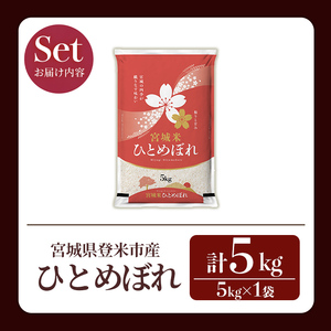 ≪令和7年産≫ ひとめぼれ 5kg (5kg×1袋) 登米市産 お米 おこめ 米 コメ 白米 ご飯 ごはん おにぎり お弁当 【登米ライスサービス株式会社】tm146