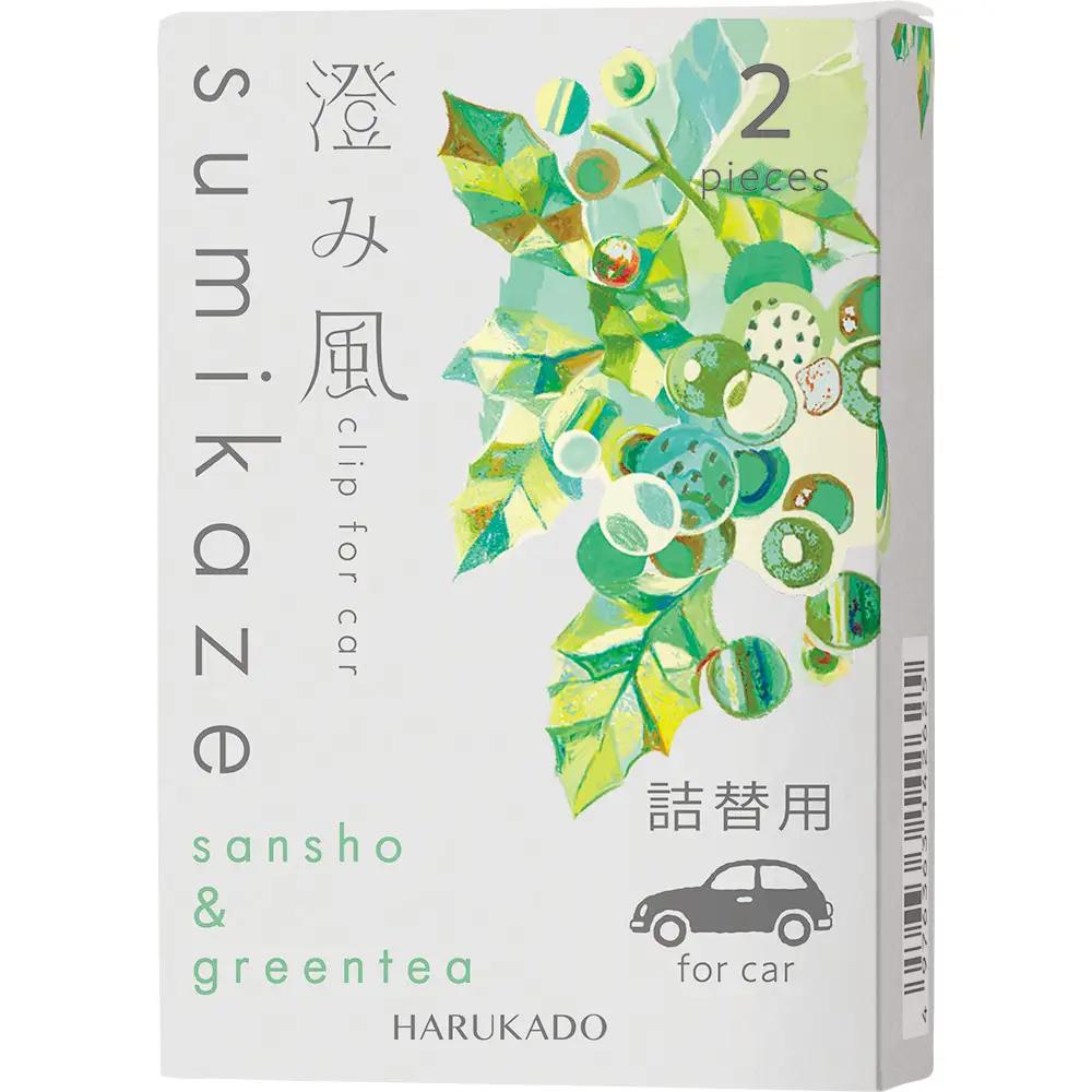 澄み風 クリップ詰替用 サンショウ & グリーンティ カーフレグランス 晴香堂 HARUKADO