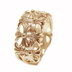 K18ピンクゴールド「大きめサイズ」幅広地金リング【 34159-3】