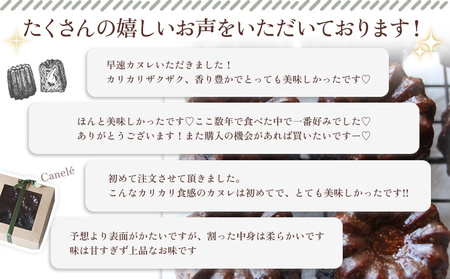 ＜銅型で焼き上げる カヌレ専門店のカヌレ 4個（箱入り）＞ 個包装 箱 焼き菓子 お菓子 洋菓子 スイーツ 贅沢 ご褒美 ギフト 手土産 プレゼント 正統派 こだわり アトリエマノン 愛媛県 西予市【
