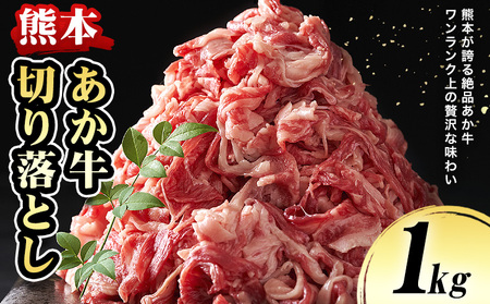 熊本 あか牛切り落とし 1kg オオツカ株式会社《90日以内に出荷予定(土日祝除く)》熊本県 産山村 あか牛 牛肉 牛 切り落とし 冷凍 送料無料