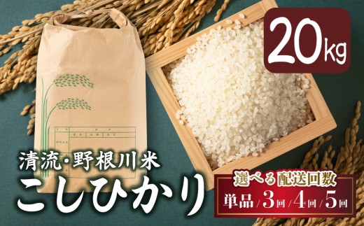 
                  ＜選べる回数＞【先行予約】 令和8年産 野根川米20kg（20kg×1袋） こしひかり  米 国産 コメ
                