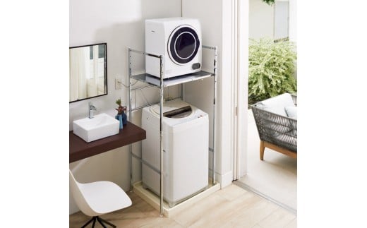 
            乾燥機も置ける天板頑丈ランドリーラック 幅61～80奥行57高さ155cm_1904001099_00
          