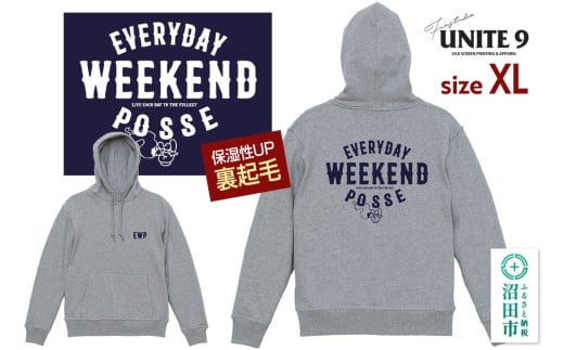 パーカーEVERYDAY WEEKEND POSSE ／12oz foodie  EWP-3 グレーXL