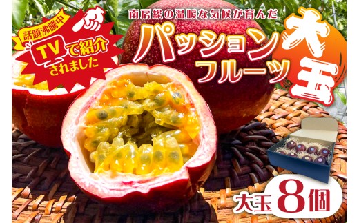 【TVで紹介！】パッションフルーツ大玉8個 mi0116-0001 【果物 フルーツ パッションフルーツ 甘味 酸味 トロピカル ヨーグルト アイス ギフト】