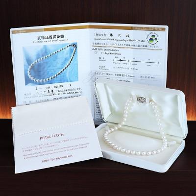 ふるさと納税 志摩市 志摩産あこや真珠 【準花珠 ネックレス】 8.5-9.0mm パールネックレス(金具2)