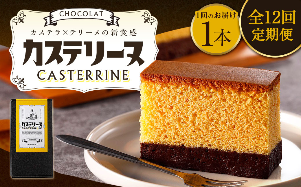 
                  【全12回定期便】長崎カステリーヌショコラ 1本 合計12本 ／ スイーツ デザート カステラ おかし 菓子 おやつ チョコレート ショコラ テリーヌ ご当地スイーツ かすてら テリーヌ 長崎県 長崎市
                
