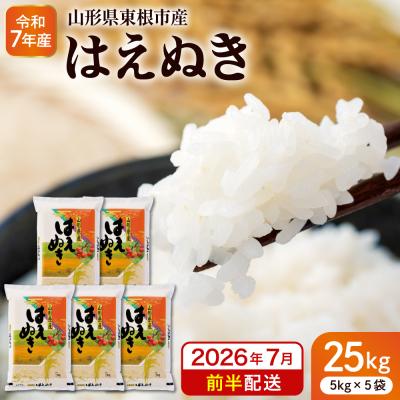 ふるさと納税 東根市 【令和7年産米】※2026年7月前半発送※ はえぬき25kg hi053-064-071