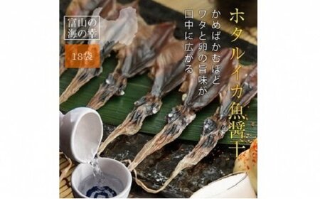 越中氷見屋　ホタルイカ 魚醤干し 18尾入り × 18袋　〈冷凍〉 　ホタルイカ