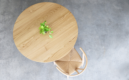 【開梱・設置】ダイニングテーブル 丸 木製 クリ材 φ120×H70cm