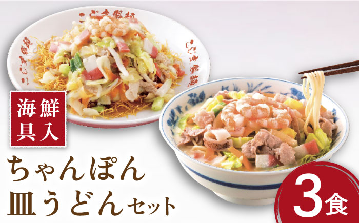 【海鮮具入】 ちゃんぽん ・ 皿うどん セット 計 6食 ( 各3食 ) / 麺 スープ付 皿うどん スープ 冷凍 具材 具 冷凍 / 南島原市 / こじま製麺 [SAZ010]