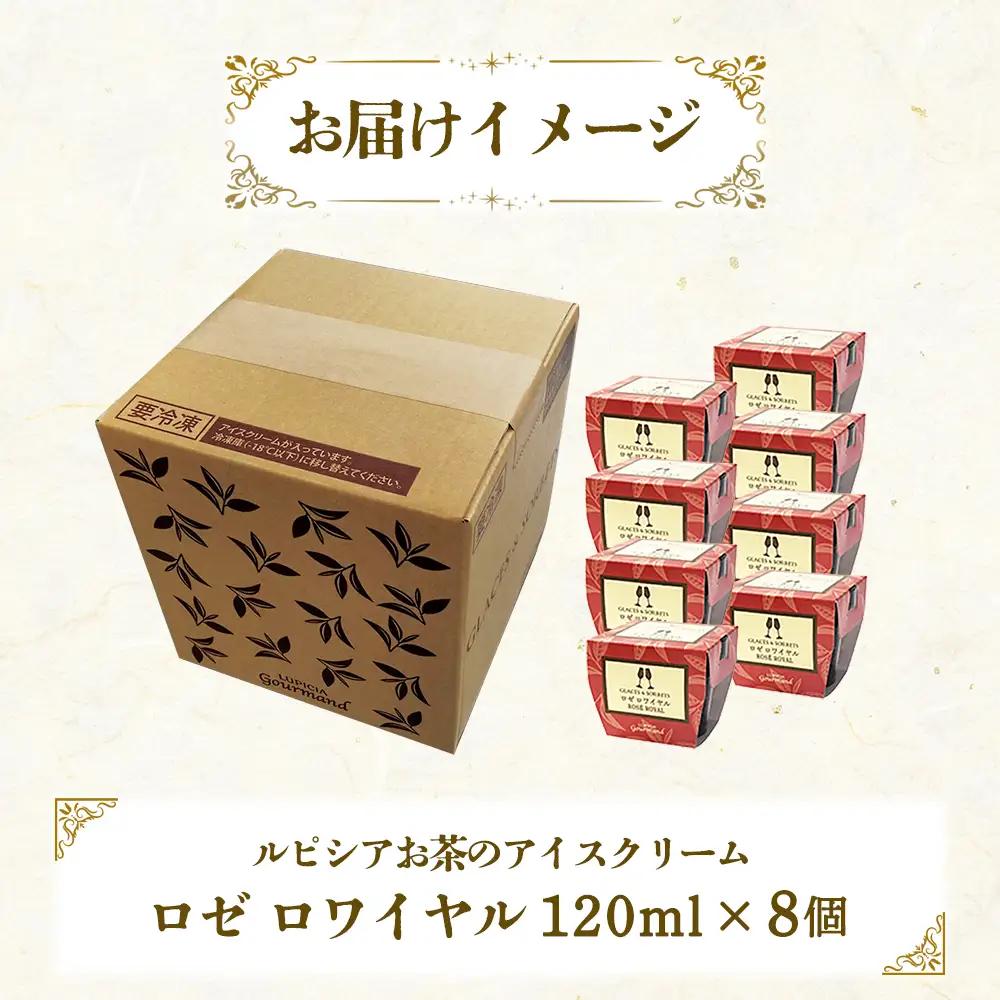 【北海道の生乳×ルピシアのお茶 アイス】グラスandソルベ（ロゼ ロワイヤル）8個セット【06139】