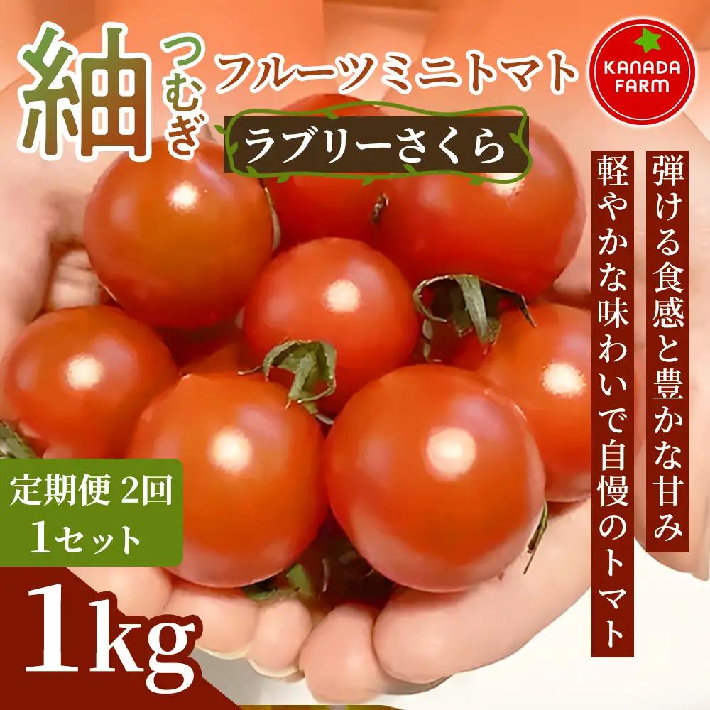 《先行予約》【定期便2ヶ月】 紬（つむぎ）フルーツミニトマト（ラブリーさくら）1kg 1セット 甘い野菜 デザート感覚 おやつ スイーツ感覚 サラダ用 そのまま食べる 旬 家庭用 贈り物 弾ける食感と豊かな甘み お取り寄せ 産地直送 愛知県 豊橋市