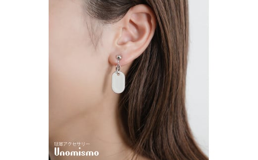 【Unomismo】琺瑯アクセサリー 「BE1(イヤリング20」　ホワイト