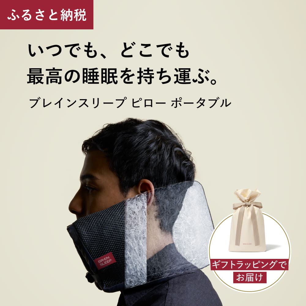 【ふるさと納税】ブレインスリープ ピロー ポータブル ギフト用 / 携帯用 枕 持ち運び 低め 旅行用 長時間移動 収納 お泊まり用 ピロー 寝具 まくら マクラ 睡眠 快眠 出張用枕 おすすめ 人気 ギフト ブレインスリープピロー 洗える 通気性 安眠 熟睡