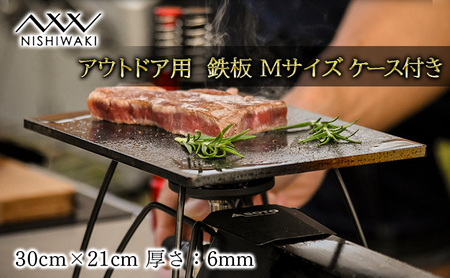 鉄板 アウトドア Mサイズ 帆布ケース付 鉄板【Mサイズ】