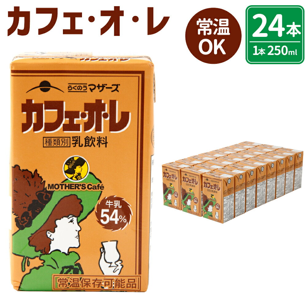 【ふるさと納税】カフェオレ 250ml×24本 1ケース コーヒー牛乳 カフェ・オ・レ 乳飲料 乳性飲料 コーヒー入り清涼飲料水 ドリンク 飲み物 飲料 セット 紙パック 常温保存可能 ロングライフ 九州 熊本県 送料無料