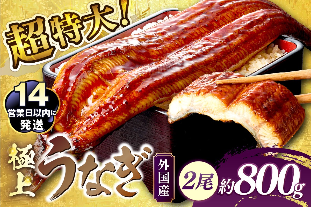 
                  超特大！ふっくら肉厚！うなぎ蒲焼 2尾 合計800g前後 ＜鰻の蒲焼き ウナギのかば焼き 超特大かばやき 肉厚カバヤキ スタミナ 土用の丑の日 小分け 温めるだけ 簡単 レンジ調理＞　YK00403～YK00403_02
                
