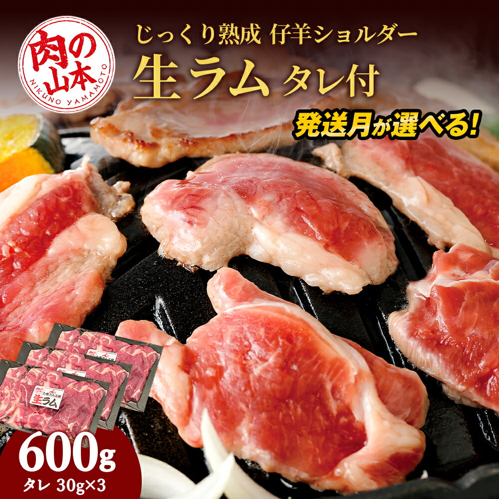 【ふるさと納税】生ラム （冷凍）タレ付 600g 選べる発送月 ＜肉の山本＞ ラム肉 羊肉 ジンギスカン タレ ラム 鍋 【北海道千歳市】ギフト ふるさと納税