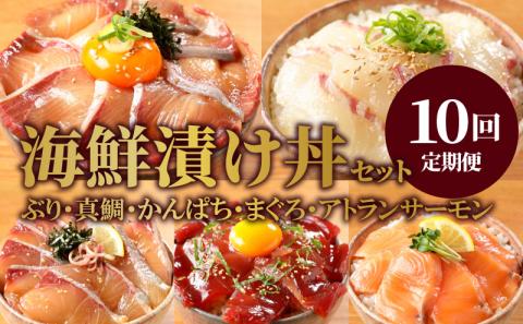 【ふるさと納税】日向灘 海鮮丼 漬け丼 お魚の漬け丼 バラエティ10回定期便　G0116