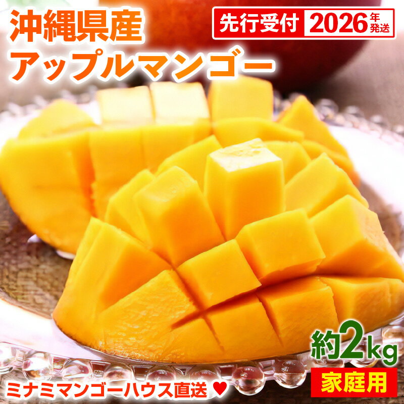 【ふるさと納税】【先行受付】【2026年発送】ミナミマンゴーハウスのアップルマンゴー 家庭用 約2kg（4～7玉）- 先行予約 沖縄県産 産地直送 南国フルーツ 旬の味覚 ご自宅用 オススメ 沖縄県 八重瀬町