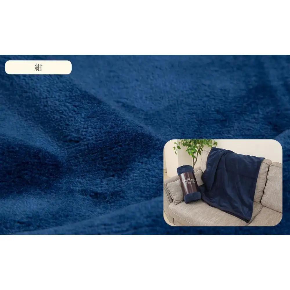 ひざ掛け  紺 約140cm×100cm ヨガ 大判 ハーフサイズ 綿毛布 ハーフケット コットン100%  国産 洗える 綿 厚手 天然素材 暖かい 保育園 お昼寝 ブランケット シール織 膝掛け 