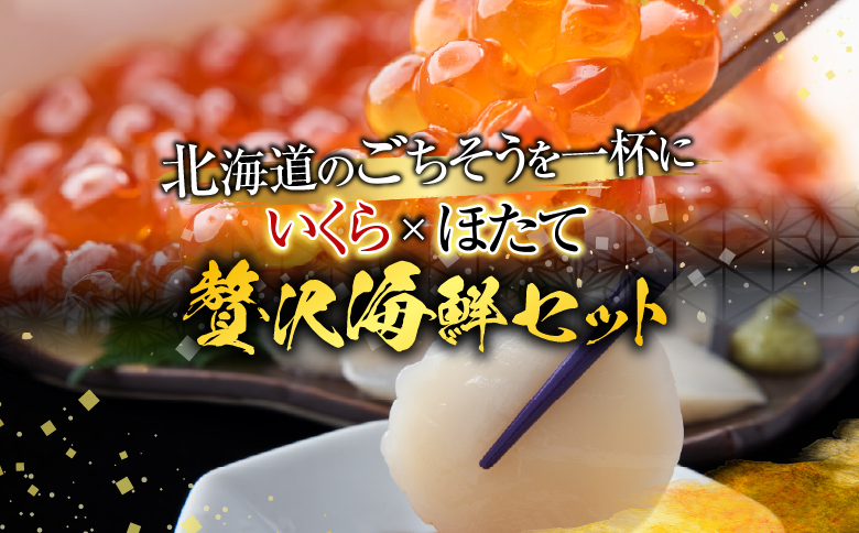 いくら醤油漬け100g×4P、ほたて貝柱500g×2P D-30032