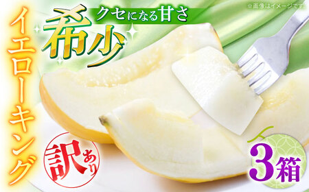 【2026年5月-発送】訳あり メロン イエローキング 3箱（1箱 3-6玉） / メロン めろん フルーツ 果物 / 南島原市 / 南島原果物屋[SCV044]