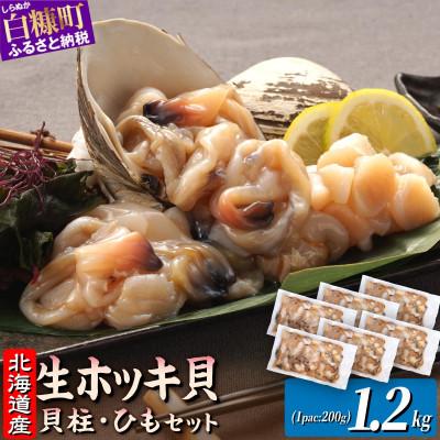 ふるさと納税 白糠町 北海道 天然生ホッキ貝ひも【計1.2kg (200g×6パック)】