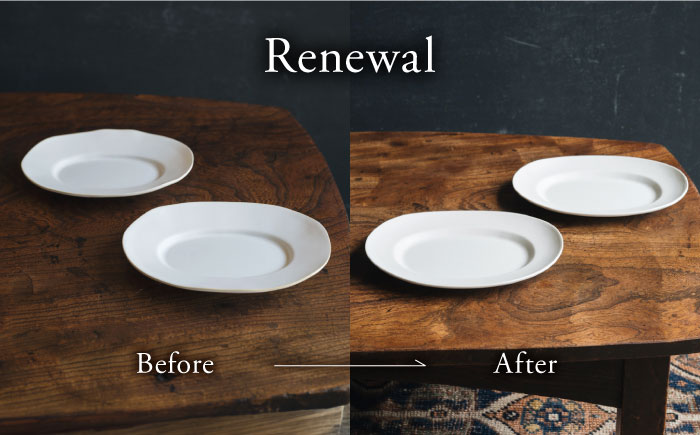 【波佐見焼】ゆらぎオーバル 白マット 2枚セット 食器 皿【イロドリ】 [KE55]