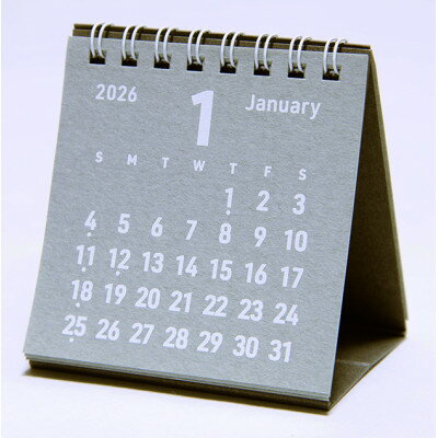 【ふるさと納税】美濃和紙を使ったシルクスクリーン印刷オリジナル卓上カレンダー【白×ぎんねず】【1703826】