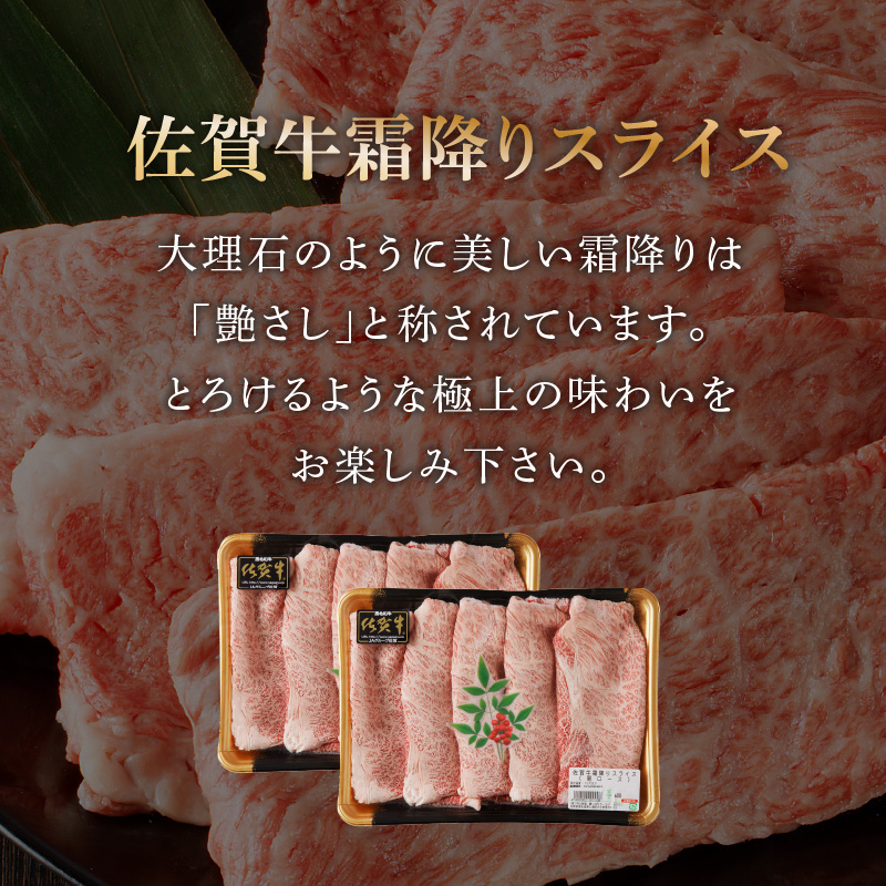 佐賀牛霜降り・赤身スライス食べ比べ 2.4kg（5月配送） ／ 中山牧場 直送 牛肉 すき焼き 佐賀牛 赤身スライス しゃぶしゃぶ 肉 牛 霜降り 黒毛和牛 牛肉 すきやき スライス 肩ロース肉 佐賀