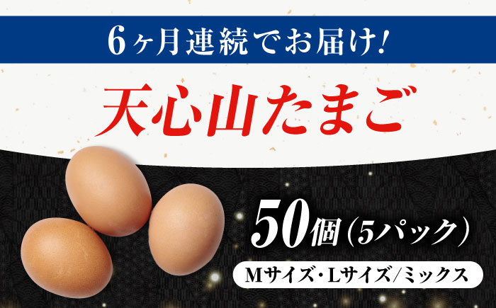 【全6回定期便】天心山 たまご 50個(10個入り×5パック) 卵 たまご 高級 食品 たまごかけご飯 卵かけご飯 卵焼き 生卵 濃厚 ケーキ お菓子 づくり ランキング 上位 人気 おすすめ 定期便