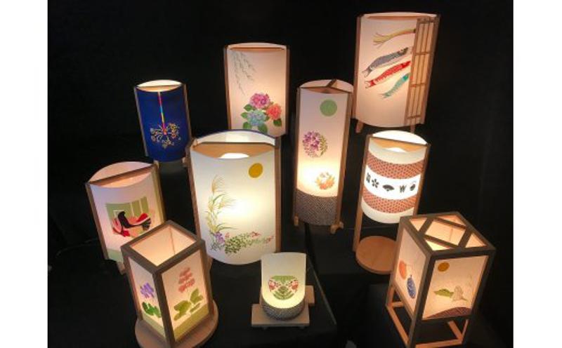 着物生地で作ったおしゃれな行灯（あんどん） 春夏秋冬 099H265