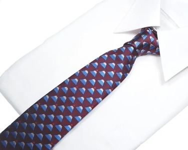 ネクタイ　富士桜工房　ダイヤモンド富士（臙脂ラメ）