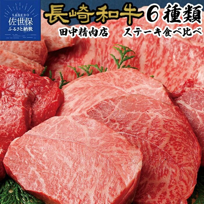 【ふるさと納税】【ヒレ含む6種食べ比べ】長崎和牛 ステーキ6種 総計600g (100g×6枚) サーロイン ヒレ ミスジ ランプ マルシン イチボ A4 A5ランクに厳選 鮮度や熟成具合を徹底管理 冷凍 最高級 ギフト 贈答 のし お中元 お歳暮 送料無料 黒毛和牛 田中精肉店