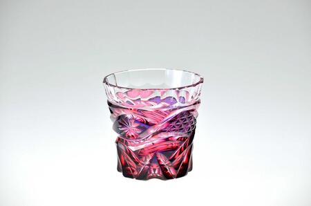 島津薩摩切子　与論町オリジナル二色冷酒杯　ルリ金赤 | 伝統工芸品 薩摩切子 切子 グラス 薩摩切子 冷酒 晩酌 グラス 薩摩切子 グラス ギフト 人気 おすすめ 与論町 限定 薩摩切子