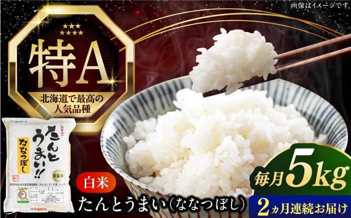 
                  【全2回定期便】【令和7年産】ななつぼし [たんとう米] 5kg《厚真町》【とまこまい広域農業協同組合】  米 定期便 2カ月 連続 毎月 お米 白米 ご飯 ななつぼしブランド米 北海道  [AXAB076]
                