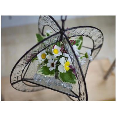 ふるさと納税 大村市 ステンドグラス「テラリウム 円形 (丸)型 24×24cm」 ※チェーン付 |  | 02