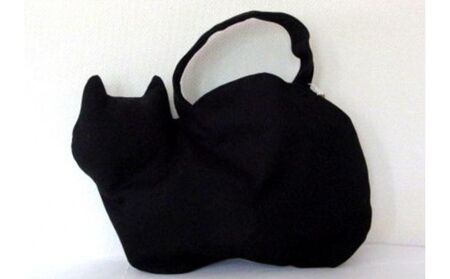 トートバッグネコ型帆布黒猫国産厚手トートバッグ