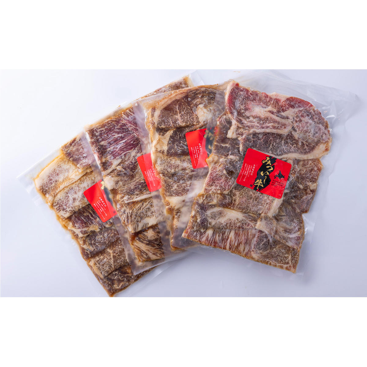 北海道産 黒毛和牛 みついし牛 味付け焼肉 計 1kg (各250g タレ込)_イメージ5