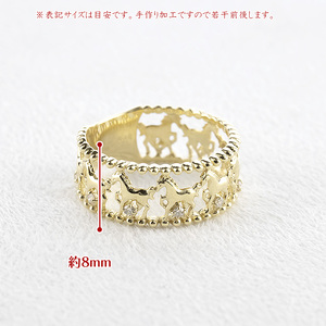 18金 リング レディース 馬 アニマルモチーフ ダイヤモンド 指輪 お守り ホース 18k 干支 午年 縁起物 太め 幅広 k18 ゴールド 普段使い 人気 250701hy400y SWAA356