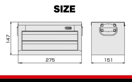 TONE ミニツールチェスト L-BXM220R レッド 15001-40001407-r
