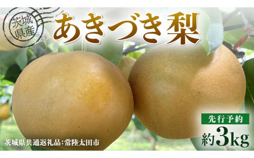 
                  【 先行予約 】茨城県産 梨 あきづき 約3kg 6玉～7玉( 茨城県共通返礼品 : 常陸太田市 ) 【 2026年 9月中旬頃より発送 】 フルーツ 果物 国産 日本産 梨 ナシ なし 和梨 秋月 期間限定 数量限定
                