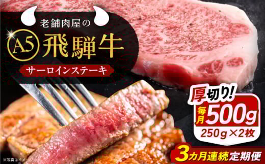 【3回定期便】 牛肉 飛騨牛 サーロインステーキ (A5ランク) 1パック (250g×2枚) / 飛騨牛 サーロインステーキ サーロイン ステーキ A5ランク 和牛 国産 霜降り 高級肉 ブランド牛 ブランド和牛 肉 牛肉 冷凍 焼肉 焼き肉 バーベキュー BBQ ディナー 記念日 特産品 名産品 お取り寄せ 贈答 ギフト 人気 おすすめ 岐阜県 / 恵那市 / 岩島屋 [AUAJ027]